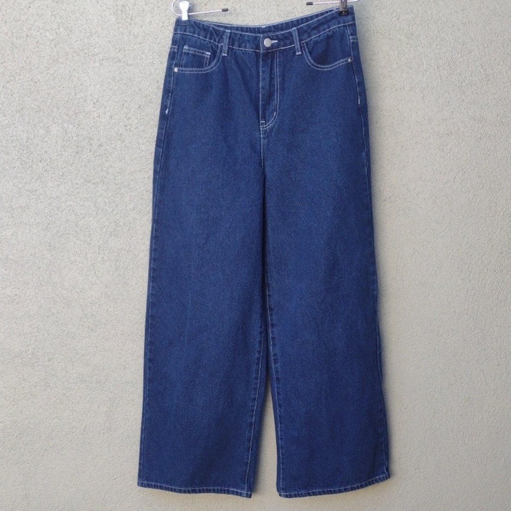 Cider Wide Leg High-rise Dark Navy Jeans Women's Medium (30x29)